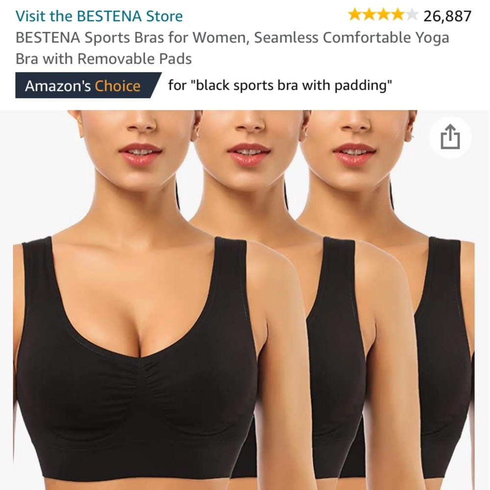 3PACK  BESTENA Sports Bras for Women, Yoga Bra with Removable Pads